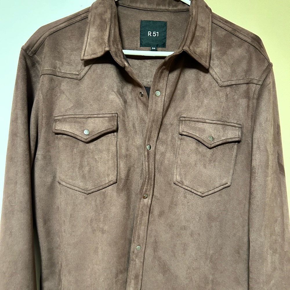 Rye 51 Drummond microsuede button down shirt shacket chore jacket XL List 399.99